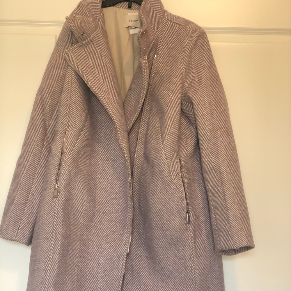 Loft Herringbone Moto Coat